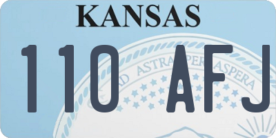 KS license plate 110AFJ
