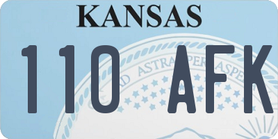 KS license plate 110AFK