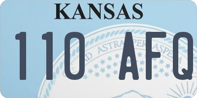KS license plate 110AFQ