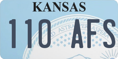 KS license plate 110AFS