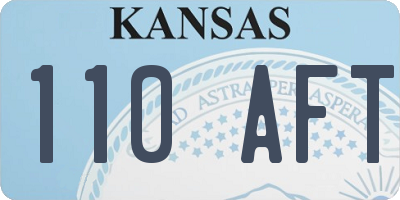KS license plate 110AFT