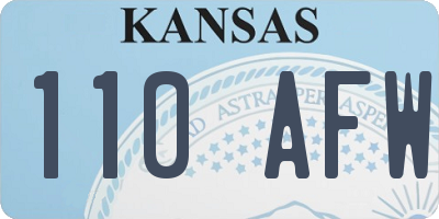 KS license plate 110AFW