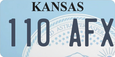 KS license plate 110AFX