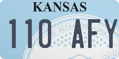 KS license plate 110AFY