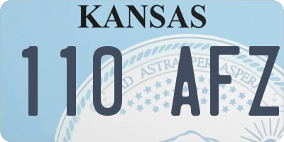 KS license plate 110AFZ