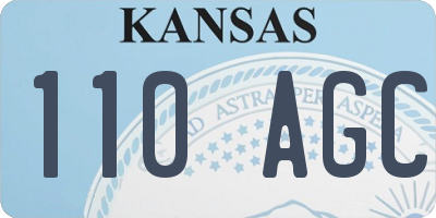KS license plate 110AGC