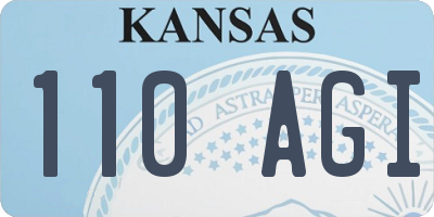 KS license plate 110AGI