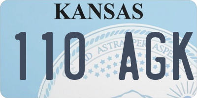 KS license plate 110AGK