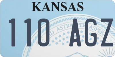 KS license plate 110AGZ