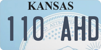 KS license plate 110AHD