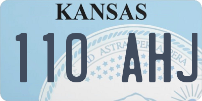KS license plate 110AHJ