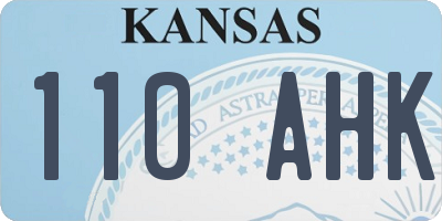 KS license plate 110AHK