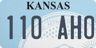 KS license plate 110AHO