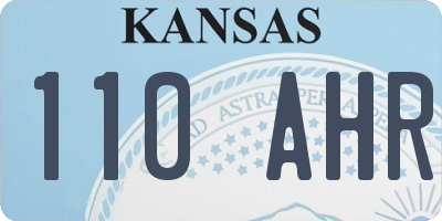 KS license plate 110AHR
