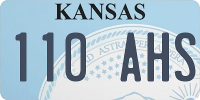 KS license plate 110AHS