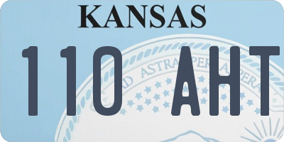 KS license plate 110AHT