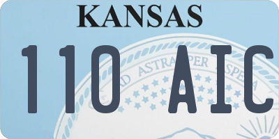 KS license plate 110AIC