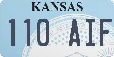 KS license plate 110AIF