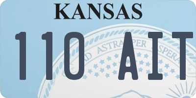 KS license plate 110AIT