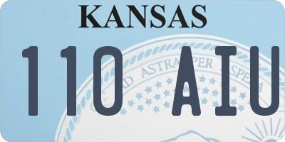 KS license plate 110AIU