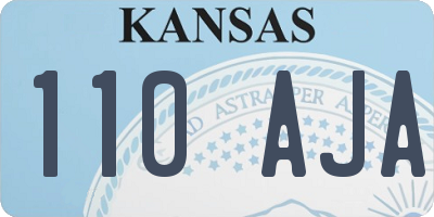 KS license plate 110AJA