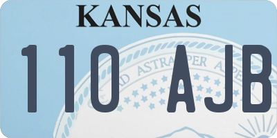 KS license plate 110AJB