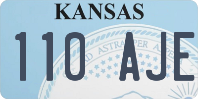 KS license plate 110AJE