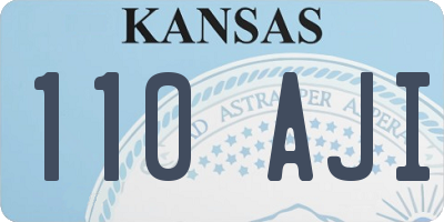 KS license plate 110AJI