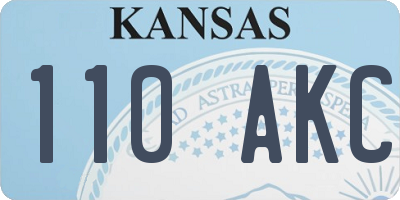 KS license plate 110AKC