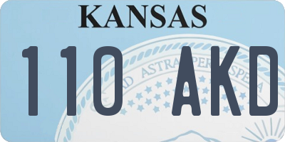KS license plate 110AKD