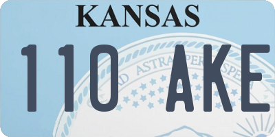 KS license plate 110AKE