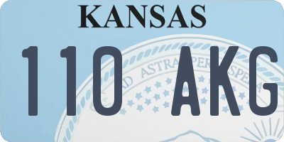 KS license plate 110AKG