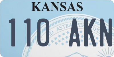 KS license plate 110AKN