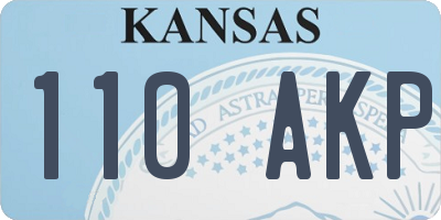 KS license plate 110AKP