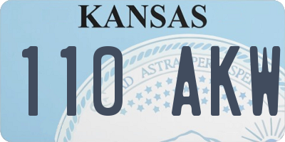 KS license plate 110AKW