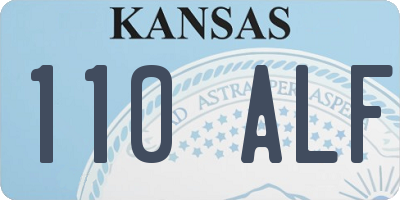 KS license plate 110ALF
