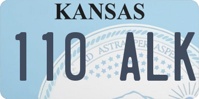 KS license plate 110ALK