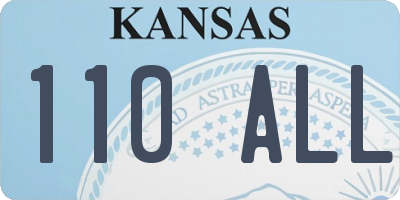 KS license plate 110ALL