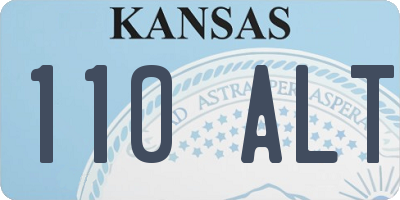 KS license plate 110ALT