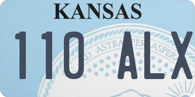 KS license plate 110ALX