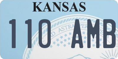 KS license plate 110AMB