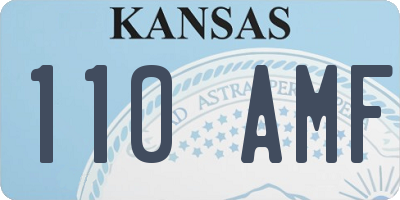 KS license plate 110AMF