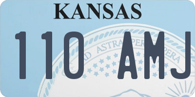 KS license plate 110AMJ