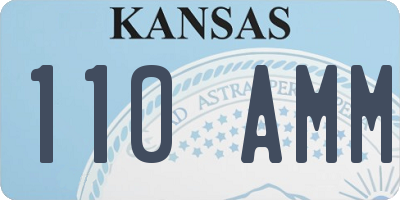 KS license plate 110AMM