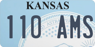 KS license plate 110AMS