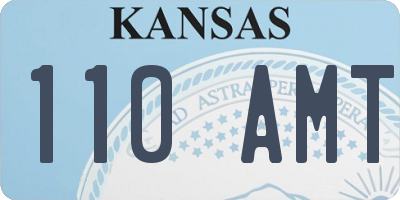 KS license plate 110AMT