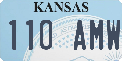 KS license plate 110AMW