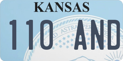 KS license plate 110AND