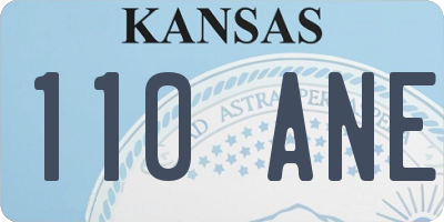 KS license plate 110ANE