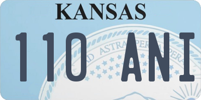 KS license plate 110ANI